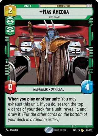 Image of Mas Amedda - Vice Chair (101/257) - Twilight of the Republic Foil
