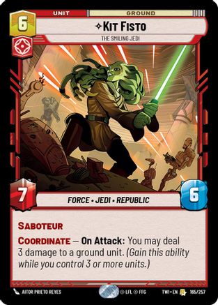 Image of Kit Fisto - The Smiling Jedi (165/257) - Twilight of the Republic Foil