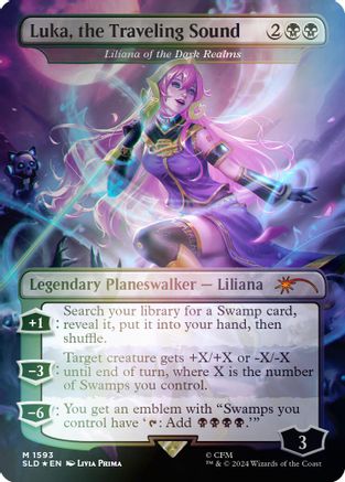 Image of Luka, the Traveling Sound - Liliana of the Dark Realms (Rainbow Foil) (SLD-1593) - Secret Lair Drop Series Foil