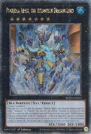Image of Poseidra Abyss, the Atlantean Dragon Lord (Quarter Century Secret Rare) (ROTA-EN043) - Rage of the Abyss 1st Edition