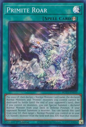 Image of Primite Roar (ROTA-EN059) - Rage of the Abyss 1st Edition