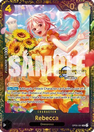 Image of Rebecca (October Championship 2024 Online Regional) (OP05-091) - One Piece Promotion Cards Foil