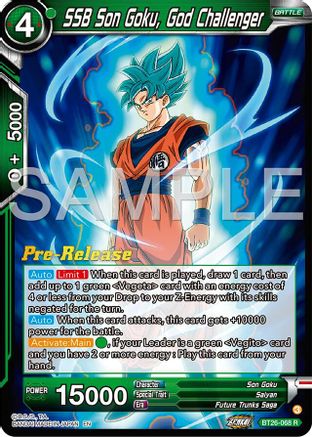 Image of SSB Son Goku, God Challenger (BT26-068) - Ultimate Advent PreRelease Cards