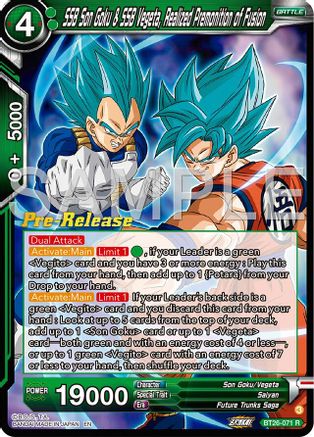 Image of SSB Son Goku & SSB Vegeta, Realized Premonition of Fusion (BT26-071) - Ultimate Advent PreRelease Cards