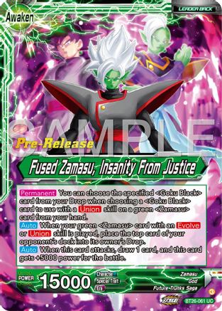 Image of Zamasu // Fused Zamasu, Insanity From Justice (BT26-061) - Ultimate Advent PreRelease Cards