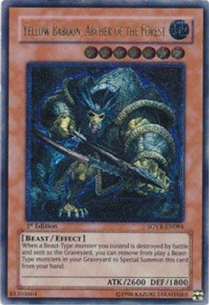 Image of Yellow Baboon, Archer of the Forest (UTR) (SOVR-EN084) - Stardust Overdrive 1st Edition