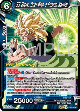 Image of SS Broly, Duel With a Fusion Warrior (BT26-051) - Ultimate Advent PreRelease Cards