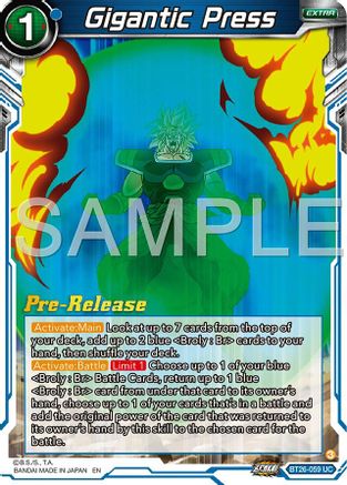 Image of Gigantic Press (BT26-059) - Ultimate Advent PreRelease Cards