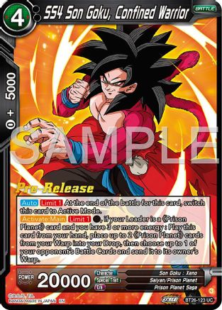Image of SS4 Son Goku, Confined Warrior (BT26-123) - Ultimate Advent PreRelease Cards