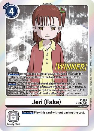 Image of Jeri (Fake) (Store Tournament 2024 Oct. - Dec. Winner Pack) (P-158) - Digimon Promotion Cards Foil