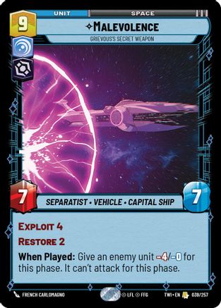 Image of Malevolence - Grievous’s Secret Weapon (039/257) - Twilight of the Republic Foil