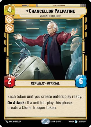 Image of Chancellor Palpatine - Wartime Chancellor (203/257) - Twilight of the Republic Foil