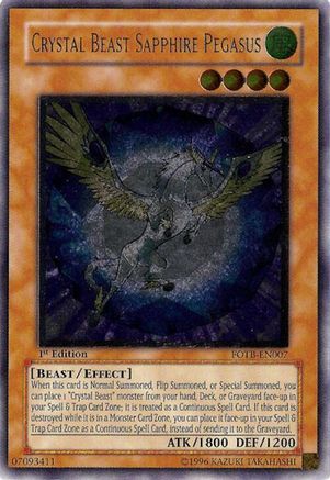 Image of Crystal Beast Sapphire Pegasus (UTR) (FOTB-EN007) - Force of the Breaker 1st Edition