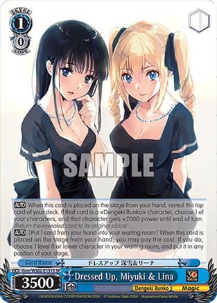 Image of Dressed Up, Miyuki & Lina (SR) (Gmr/WS02-E131S SR) - Dengeki Bunko
