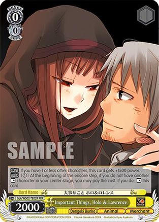 Image of Important Things, Holo & Lawrence (RRR) (Gok/WS02-TE02R RRR) - Dengeki Bunko
