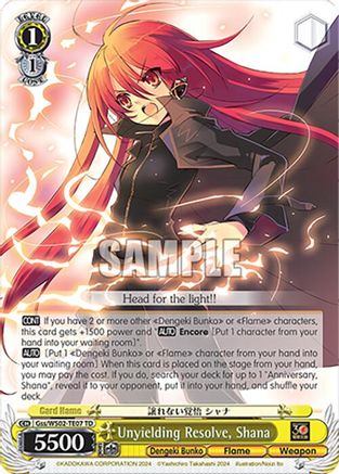 Image of Unyielding Resolve, Shana (Gss/WS02-TE07 TD) - Dengeki Bunko