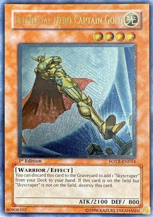 Image of Elemental Hero Captain Gold (UTR) (FOTB-EN014) - Force of the Breaker 1st Edition