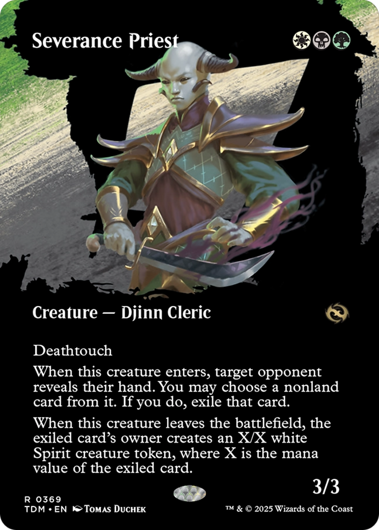 Image of Severance Priest (Borderless) (TDM-369) - Tarkir: Dragonstorm: (Showcase) (Borderless) Foil