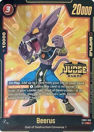 Image of Beerus - FB03-018 (Judge Pack (Event Judge) 02) (FB03-018) - Tournament and Championship Promos Holofoil