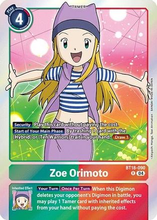 Image of Zoe Orimoto (BT18-090) - Release Special Booster 2.0 Foil