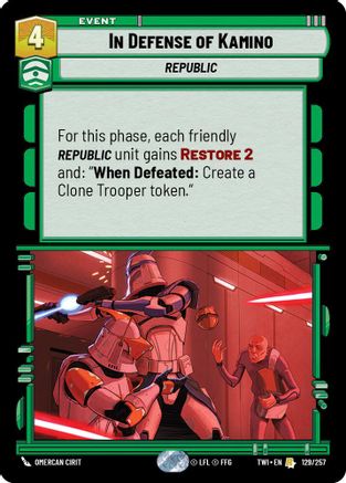Image of In Defense of Kamino (129/257) - Twilight of the Republic Foil