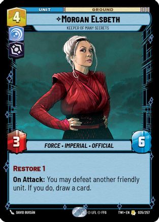 Image of Morgan Elsbeth - Keeper of Many Secrets (035/257) - Twilight of the Republic Foil