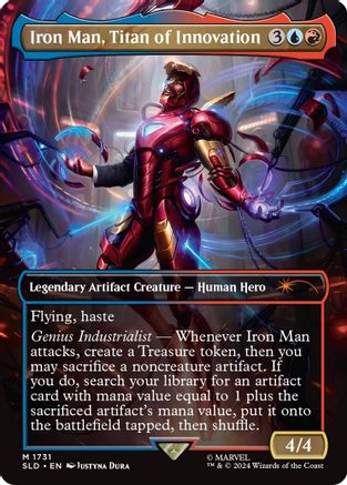 Image of Iron Man, Titan of Innovation (Rainbow Foil) (SLD-1731) - Secret Lair Drop Foil
