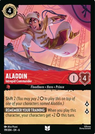 Image of Aladdin - Intrepid Commander (119/204) - Azurite Sea Cold Foil