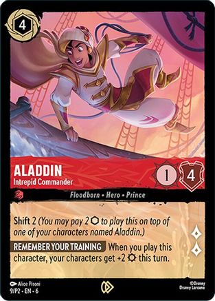 Image of Aladdin - Intrepid Commander (9) - Disney Lorcana Promo Cards Cold Foil