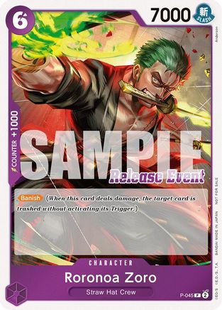 Image of Roronoa Zoro (ST15 - ST20 Release Event Winner Pack) (P-045) - One Piece Promotion Cards Foil
