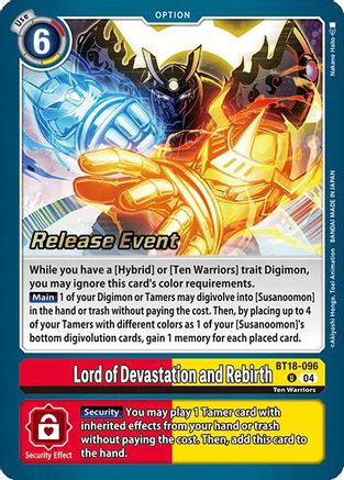 Image of Lord of Devastation and Rebirth (BT18-096) - Release Special Booster 2.0 Celebration Event Cards Foil