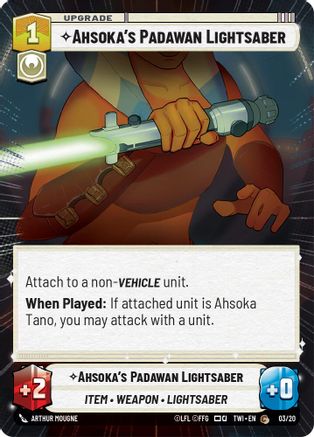 Image of Ahsoka's Padawan Lightsaber (Hyperspace) (03/20) - Twilight of the Republic Weekly Play Promos Foil