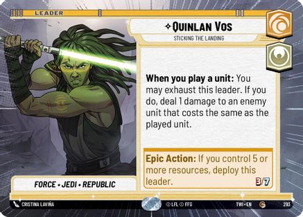 Image of Quinlan Vos - Sticking the Landing (Hyperspace) (293) - Twilight of the Republic