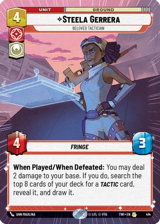 Image of Steela Gerrera - Beloved Tactician (Hyperspace) (414) - Twilight of the Republic Foil