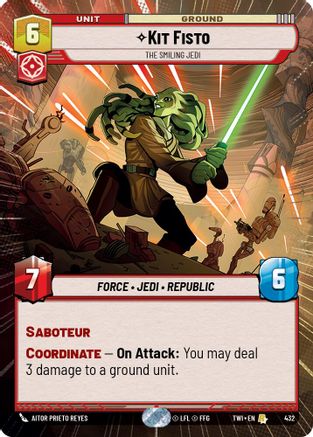 Image of Kit Fisto - The Smiling Jedi (Hyperspace) (432) - Twilight of the Republic Foil