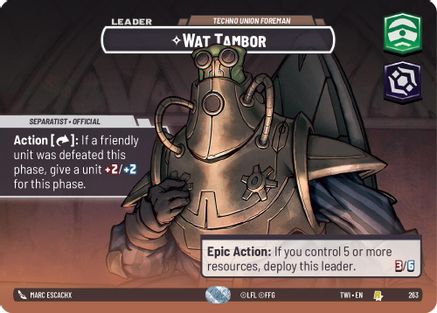 Image of Wat Tambor - Techno Union Foreman (Showcase) (263) - Twilight of the Republic Foil