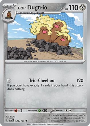 Image of Alolan Dugtrio 123/191  SV08 Surging Sparks - Uncommon