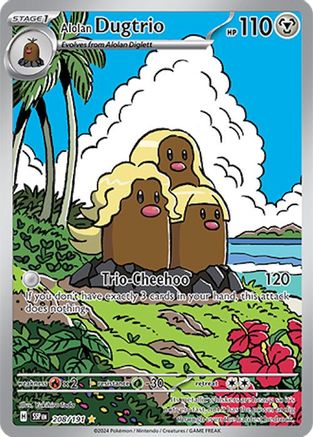 Image of Alolan Dugtrio 208/191  - Holofoil SV08 Surging Sparks - Illustration Rare