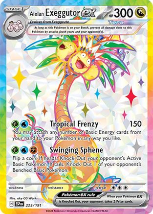Image of Alolan Exeggutor ex 225/191  - Holofoil SV08 Surging Sparks - Ultra Rare