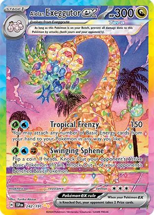 Image of Alolan Exeggutor ex 242/191  - Holofoil SV08 Surging Sparks - Special Illustration Rare