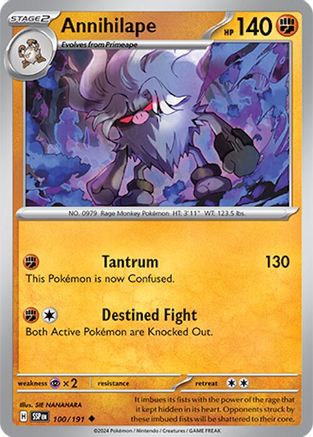 Image of Annihilape 100/191  SV08 Surging Sparks - Uncommon