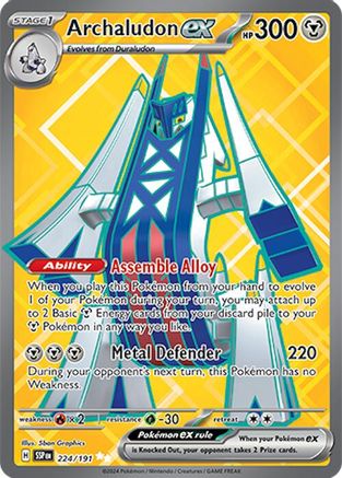 Image of Archaludon ex 224/191  - Holofoil SV08 Surging Sparks - Ultra Rare