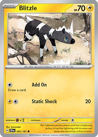 Image of Blitzle 062/191  - Reverse Holofoil SV08 Surging Sparks - Common