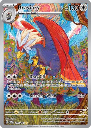 Image of Braviary 214/191  - Holofoil SV08 Surging Sparks - Illustration Rare