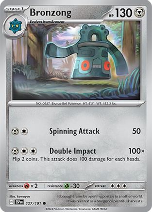 Image of Bronzong 127/191  - Reverse Holofoil SV08 Surging Sparks - Common