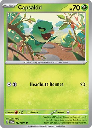 Image of Capsakid 012/191  - Reverse Holofoil SV08 Surging Sparks - Common