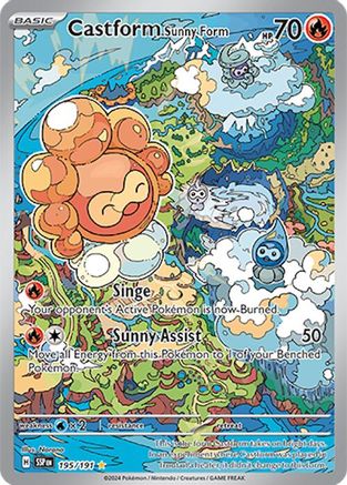 Image of Castform Sunny Form 195/191  - Holofoil SV08 Surging Sparks - Illustration Rare