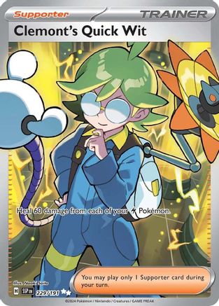 Image of Clemont's Quick Wit 229/191  - Holofoil SV08 Surging Sparks - Ultra Rare
