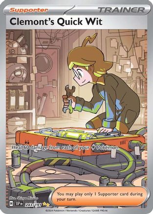 Image of Clemont's Quick Wit 243/191  - Holofoil SV08 Surging Sparks - Special Illustration Rare