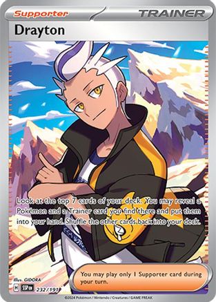 Image of Drayton 232/191  - Holofoil SV08 Surging Sparks - Ultra Rare
